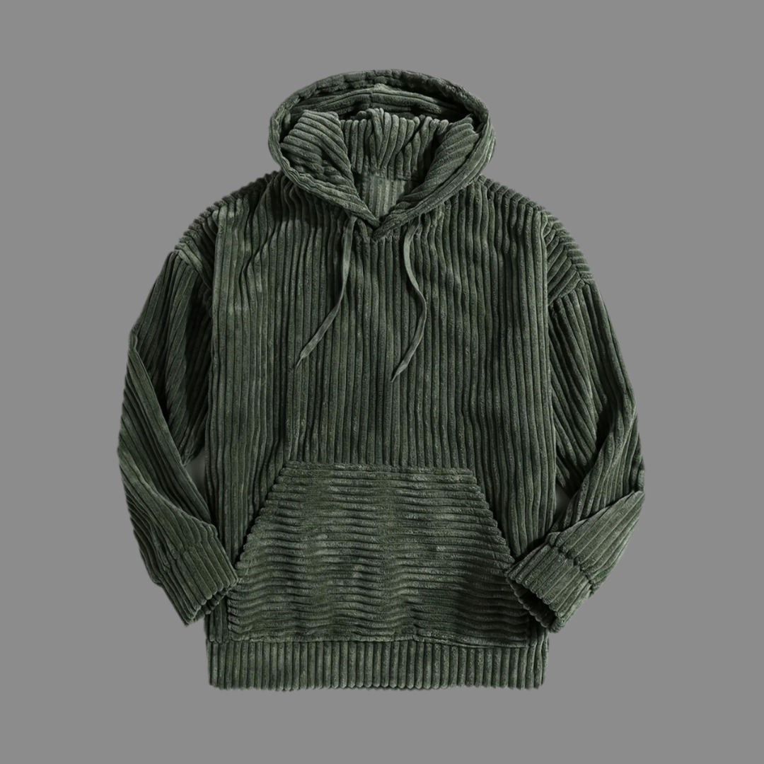 Ribbad Flanell Hoodie